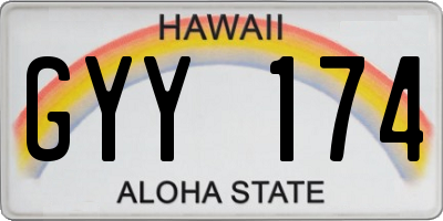HI license plate GYY174