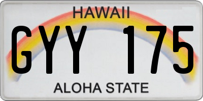 HI license plate GYY175
