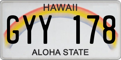 HI license plate GYY178
