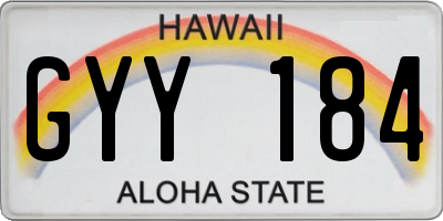 HI license plate GYY184
