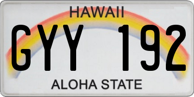 HI license plate GYY192