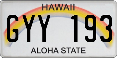 HI license plate GYY193