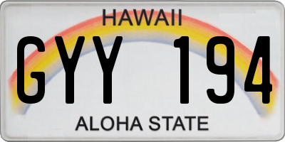 HI license plate GYY194