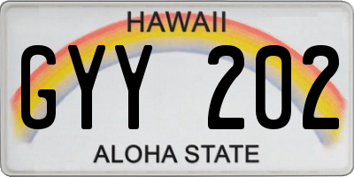 HI license plate GYY202