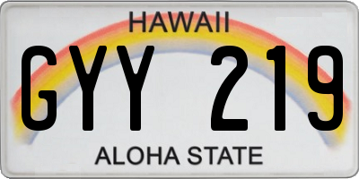 HI license plate GYY219