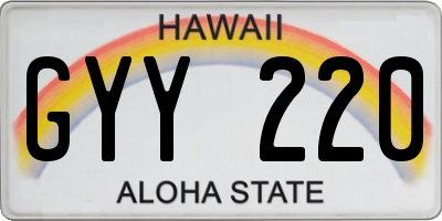 HI license plate GYY220