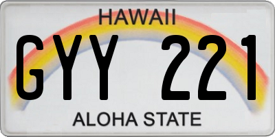 HI license plate GYY221