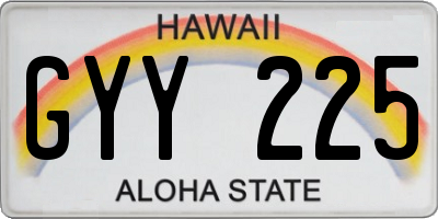 HI license plate GYY225