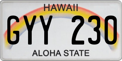 HI license plate GYY230