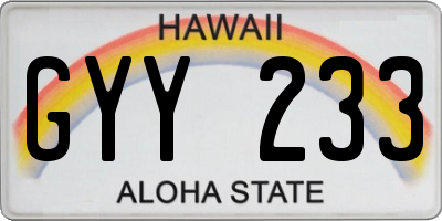 HI license plate GYY233