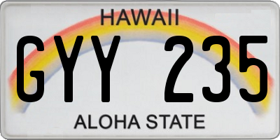 HI license plate GYY235
