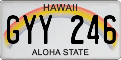 HI license plate GYY246