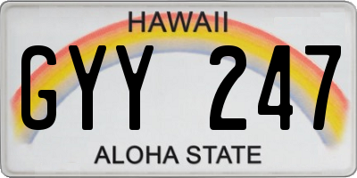 HI license plate GYY247