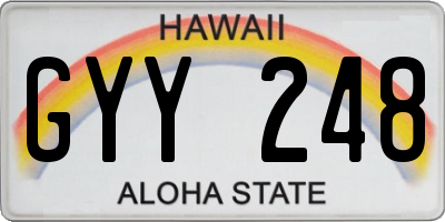HI license plate GYY248