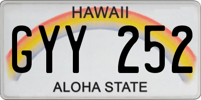 HI license plate GYY252