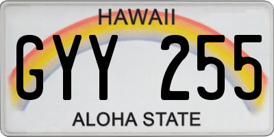 HI license plate GYY255