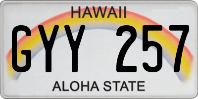 HI license plate GYY257