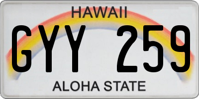 HI license plate GYY259