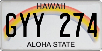 HI license plate GYY274