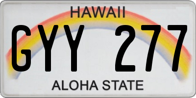 HI license plate GYY277