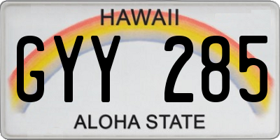 HI license plate GYY285