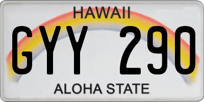 HI license plate GYY290
