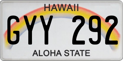 HI license plate GYY292