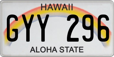 HI license plate GYY296