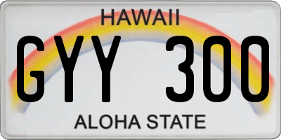 HI license plate GYY300