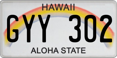 HI license plate GYY302