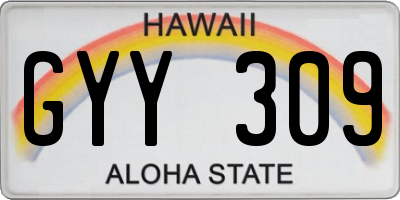 HI license plate GYY309