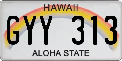HI license plate GYY313