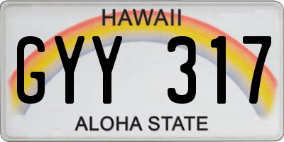 HI license plate GYY317