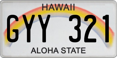 HI license plate GYY321