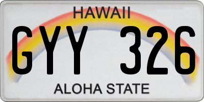 HI license plate GYY326