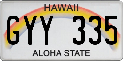 HI license plate GYY335