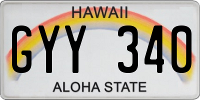HI license plate GYY340