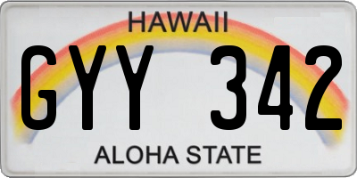 HI license plate GYY342