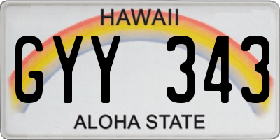 HI license plate GYY343