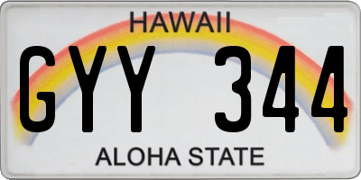 HI license plate GYY344