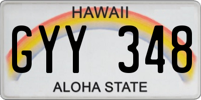 HI license plate GYY348