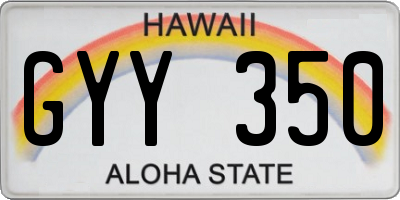 HI license plate GYY350