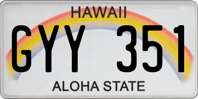 HI license plate GYY351