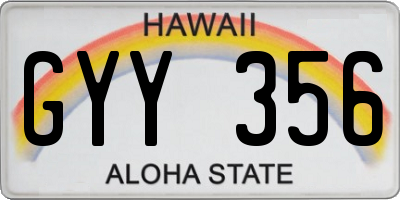 HI license plate GYY356
