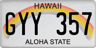 HI license plate GYY357