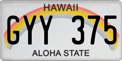 HI license plate GYY375