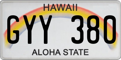 HI license plate GYY380