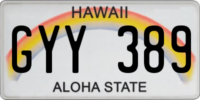 HI license plate GYY389