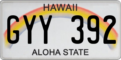 HI license plate GYY392