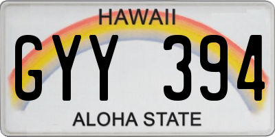 HI license plate GYY394
